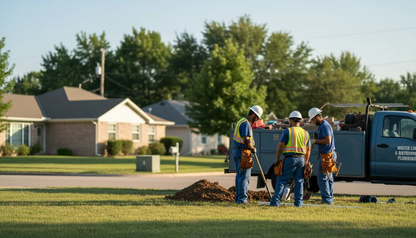 Residential water line and bathroom plumbing service in Bock, MN